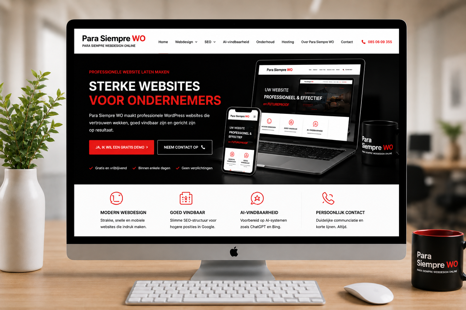 Professionele website laten maken door Para Siempre Webdesign Online
