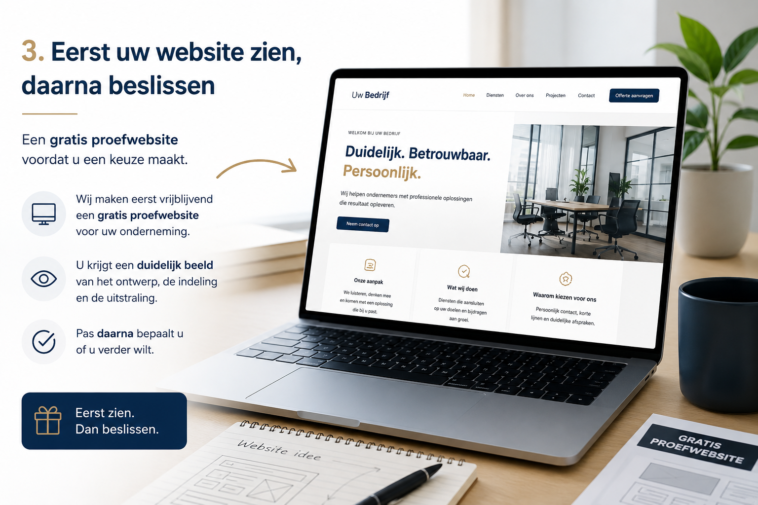 Gratis proefwebsite bekijken voordat u beslist over uw nieuwe website