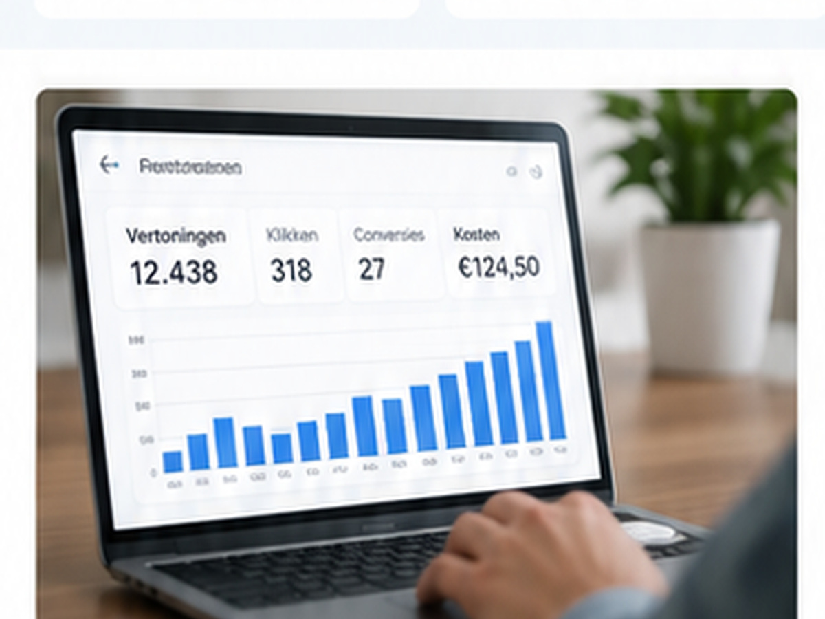Dashboard met impressies klikken conversies en advertentiekosten